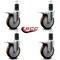 Service Caster 5'' Maroon Poly Swivel 1-5/8'' Expanding Stem Caster Set Total Lock Brake, 4PK SCC-EXTTL20S514-PPUB-MRN-158-4 - alternate 2